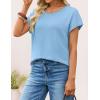 image:imageZESICA Womens Summer Wool Blend Short Sleeve Sweater Top 2026 Business Casual Lightweight Trendy Tank TopsBlue