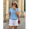 image:imageZESICA Womens Summer Wool Blend Short Sleeve Sweater Top 2026 Business Casual Lightweight Trendy Tank TopsBlue