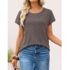 image:imageZESICA Womens Summer Wool Blend Short Sleeve Sweater Top 2026 Business Casual Lightweight Trendy Tank TopsCoffee