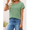 image:imageZESICA Womens Summer Wool Blend Short Sleeve Sweater Top 2026 Business Casual Lightweight Trendy Tank TopsLight Green