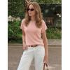 image:imageZESICA Womens Summer Wool Blend Short Sleeve Sweater Top 2026 Business Casual Lightweight Trendy Tank TopsPink