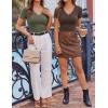 image:imageZESICA Womens Summer 2026 Short Sleeve Lace V Neck Tops Fitted Ribbed Knit Casual Basic T Shirts Y2k Going Out Work BlousesCoffee