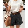 image:imageZESICA Shorts for Women Dressy 2026 Summer Pleated Wide Leg Elastic High Waisted Business Casual Shorts with PocketsBlackstripe