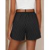 image:imageZESICA Shorts for Women Dressy 2026 Summer Pleated Wide Leg Elastic High Waisted Business Casual Shorts with PocketsBlackstripe
