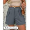 image:imageZESICA Shorts for Women Dressy 2026 Summer Pleated Wide Leg Elastic High Waisted Business Casual Shorts with PocketsGrey