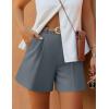 image:imageZESICA Shorts for Women Dressy 2026 Summer Pleated Wide Leg Elastic High Waisted Business Casual Shorts with PocketsGrey