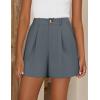 image:imageZESICA Shorts for Women Dressy 2026 Summer Pleated Wide Leg Elastic High Waisted Business Casual Shorts with PocketsGrey