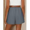 image:imageZESICA Shorts for Women Dressy 2026 Summer Pleated Wide Leg Elastic High Waisted Business Casual Shorts with PocketsGrey