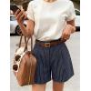 image:imageZESICA Shorts for Women Dressy 2026 Summer Pleated Wide Leg Elastic High Waisted Business Casual Shorts with PocketsNavystripe