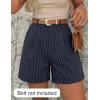 image:imageZESICA Shorts for Women Dressy 2026 Summer Pleated Wide Leg Elastic High Waisted Business Casual Shorts with PocketsNavystripe