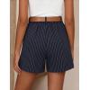image:imageZESICA Shorts for Women Dressy 2026 Summer Pleated Wide Leg Elastic High Waisted Business Casual Shorts with PocketsNavystripe