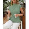 image:imageZESICA Womens 2026 Summer Cap Sleeve Blouse Mock Neck Business Casual Tops Spring Dressy Tunic Work ShirtsGreen