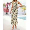 image:imageZESICA Womens Sleeveless Floral Bodycon Maxi Dress 2026 Summer Ruched Mesh Wedding Guest Cocktail Party DressesApricot