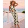 image:imageZESICA Womens Sleeveless Floral Bodycon Maxi Dress 2026 Summer Ruched Mesh Wedding Guest Cocktail Party DressesApricot