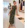 image:imageZESICA Womens Sleeveless Floral Bodycon Maxi Dress 2026 Summer Ruched Mesh Wedding Guest Cocktail Party DressesArmy