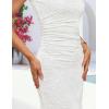 image:imageZESICA Womens Sleeveless Floral Bodycon Maxi Dress 2026 Summer Ruched Mesh Wedding Guest Cocktail Party DressesIvory