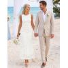 image:imageZESICA Womens Sleeveless Floral Bodycon Maxi Dress 2026 Summer Ruched Mesh Wedding Guest Cocktail Party DressesIvory