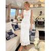 image:imageZESICA Womens Sleeveless Floral Bodycon Maxi Dress 2026 Summer Ruched Mesh Wedding Guest Cocktail Party DressesIvory