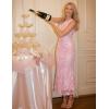 image:imageZESICA Womens Sleeveless Floral Bodycon Maxi Dress 2026 Summer Ruched Mesh Wedding Guest Cocktail Party DressesLightpink