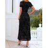 image:imageZESICA Womens Summer Floral Bodycon Long Dress Ruched Mesh Beach Vacation Formal Cocktail Party Wedding Guest Maxi DressesBlack