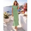 image:imageZESICA Womens Summer Floral Bodycon Long Dress Ruched Mesh Beach Vacation Formal Cocktail Party Wedding Guest Maxi DressesSage