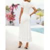 image:imageZESICA Womens Summer Floral Bodycon Long Dress Ruched Mesh Beach Vacation Formal Cocktail Party Wedding Guest Maxi DressesWhite