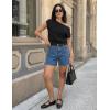image:imageZESICA Womens Summer Off Shoulder Short Sleeve Sweater Vest 2026 Floral Knit Loose Going Out Tops Trendy Cute ClothesBlack