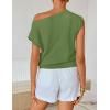 image:imageZESICA Womens Summer Off Shoulder Short Sleeve Sweater Vest 2026 Floral Knit Loose Going Out Tops Trendy Cute ClothesGreen
