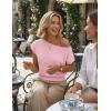 image:imageZESICA Womens Summer Off Shoulder Short Sleeve Sweater Vest 2026 Floral Knit Loose Going Out Tops Trendy Cute ClothesPink