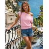image:imageZESICA Womens Summer Off Shoulder Short Sleeve Sweater Vest 2026 Floral Knit Loose Going Out Tops Trendy Cute ClothesPink