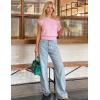 image:imageZESICA Womens Summer Off Shoulder Short Sleeve Sweater Vest 2026 Floral Knit Loose Going Out Tops Trendy Cute ClothesPink