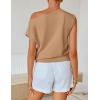 image:imageZESICA Womens Summer Off Shoulder Short Sleeve Sweater Vest 2026 Floral Knit Loose Going Out Tops Trendy Cute ClothesToffee