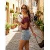 image:imageZESICA Womens Summer Off Shoulder Short Sleeve Sweater Vest 2026 Floral Knit Loose Going Out Tops Trendy Cute ClothesWine