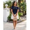 image:imageZESICA Womens Summer Off The Shoulder Going Out Tops 2026 Short Sleeve Asymmetrical Ruched Fitted Shirts Trendy Y2K TopNavy