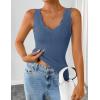 image:imageZESICA Womens Sleeveless Tank Tops 2026 V Neck Ribbed Knit Shirts Summer Casual Cute Y2K Sweater VestGrey Blue