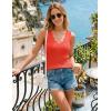 image:imageZESICA Womens Sleeveless Tank Tops 2026 V Neck Ribbed Knit Shirts Summer Casual Cute Y2K Sweater VestOrange