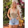 image:imageZESICA Womens Sleeveless Tank Tops 2026 V Neck Ribbed Knit Shirts Summer Casual Cute Y2K Sweater VestSand