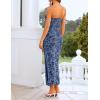 image:imageZESICA Womens Summer Floral Bodycon Maxi Dress 2026 Strapless Tube Split Wedding Guest Cocktail Party Mesh Long DressesDusty Blue
