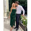 image:imageZESICA Womens Summer Floral Bodycon Maxi Dress 2026 Strapless Tube Split Wedding Guest Cocktail Party Mesh Long DressesGreen