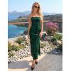 image:imageZESICA Womens Summer Floral Bodycon Maxi Dress 2026 Strapless Tube Split Wedding Guest Cocktail Party Mesh Long DressesGreen