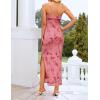 image:imageZESICA Womens Summer Floral Bodycon Maxi Dress 2026 Strapless Tube Split Wedding Guest Cocktail Party Mesh Long DressesPink