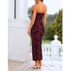 image:imageZESICA Womens Summer Floral Bodycon Maxi Dress 2026 Strapless Tube Split Wedding Guest Cocktail Party Mesh Long DressesWine