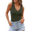 image:imageZESICA Womens Sleeveless Tank Tops 2026 V Neck Ribbed Knit Shirts Summer Casual Cute Y2K Sweater VestArmy Green