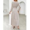 image:imageZESICA Spring Dresses for Women 2026 Long Sleeve Boho Floral V Neck Empire Waist A Line Casual Flowy Wedding Guest Maxi DressBeige