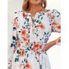 image:imageZESICA Spring Dresses for Women 2026 Long Sleeve Boho Floral V Neck Empire Waist A Line Casual Flowy Wedding Guest Maxi DressIvory