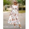 image:imageZESICA Spring Dresses for Women 2026 Long Sleeve Boho Floral V Neck Empire Waist A Line Casual Flowy Wedding Guest Maxi DressIvory