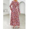 image:imageZESICA Spring Dresses for Women 2026 Long Sleeve Boho Floral V Neck Empire Waist A Line Casual Flowy Wedding Guest Maxi DressOrange