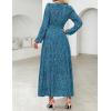 image:imageZESICA Spring Dresses for Women 2026 Long Sleeve Boho Floral V Neck Empire Waist A Line Casual Flowy Wedding Guest Maxi DressPeacockblue