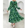 image:imageZESICA Spring Dresses for Women 2026 Long Sleeve Boho Floral V Neck Empire Waist A Line Casual Flowy Wedding Guest Maxi DressTurquoise