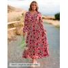 image:imageZESICA Spring Dresses for Women 2026 Long Sleeve Boho Floral V Neck Empire Waist A Line Casual Flowy Wedding Guest Maxi DressVintagepink